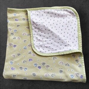 Carter's Baby Blanket Frog Raindrop Emu Namae Green White Cotton Vintage READ